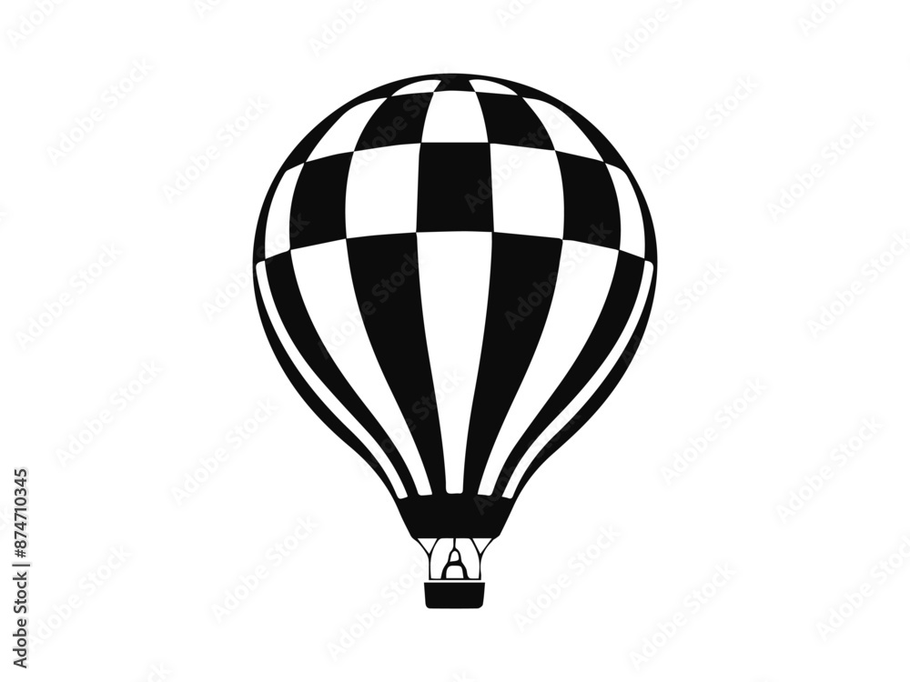 Fototapeta premium hot air balloon silhouette vector illustration