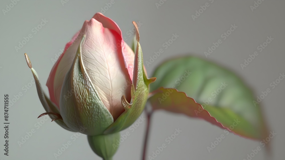Fototapeta premium Red and white rose and lily flowers in a beautiful garden