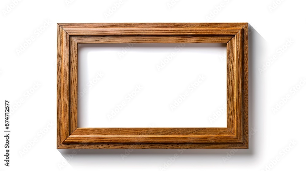 Wooden Frame for Photos and Paintings with Realistic Shadow on Isolated Background Wooden Frame for Photos and Paintings with Realistic Shadow on Isolated Background