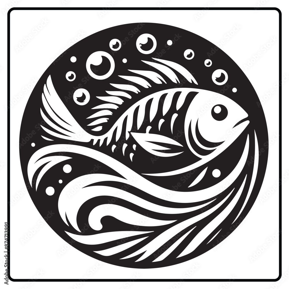 Fish silhouette best new logo vector , Vector set of linear logos and emblems fish and fishing abstract design elements Fish silhouette best new logo vector , Vector set of linear logos and emblems fish and fishing abstract design elements