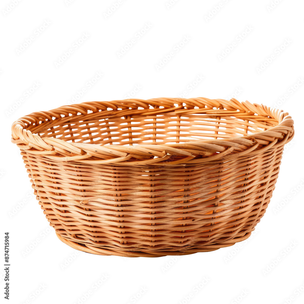 Empty wicker basket isolate on transparent png.
Empty wicker basket isolate on transparent png.