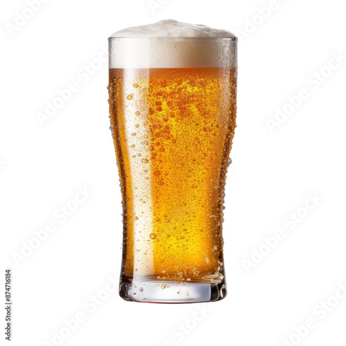 Glass of beer isolate on transparent png.
 photo