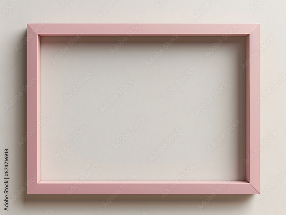 realistic mock up empty pink wooden photo frame, gallery wall on white wall realistic mock up empty pink wooden photo frame, gallery wall on white wall