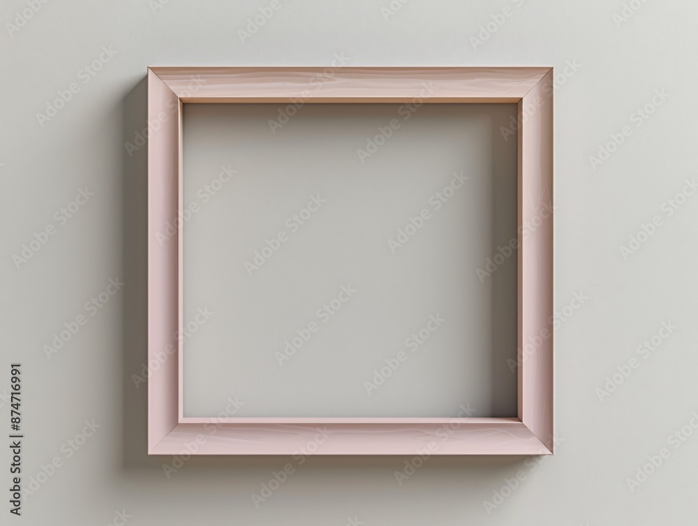 realistic mock up empty pink wooden photo frame, gallery wall on white wall realistic mock up empty pink wooden photo frame, gallery wall on white wall