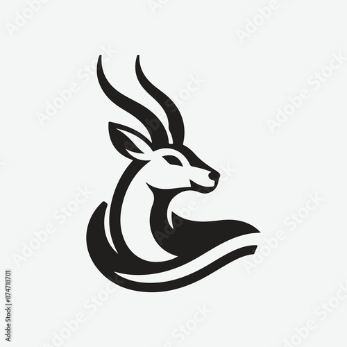Print Elegant Antelope Silhouette Logo: A Symbol of Grace and Strength