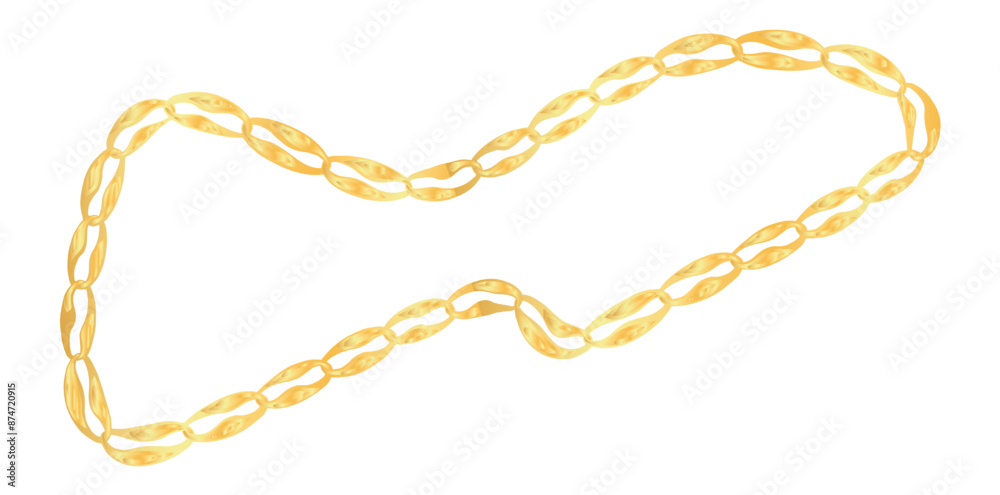 Stunning Gold Chain Isolated On White Background, Doodle Drawing Style Jewelry Vector Illustration. Stunning Gold Chain Isolated On White Background, Doodle Drawing Style Jewelry Vector Illustration.