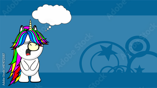 funny unicorn cartoon illustration background in vector format