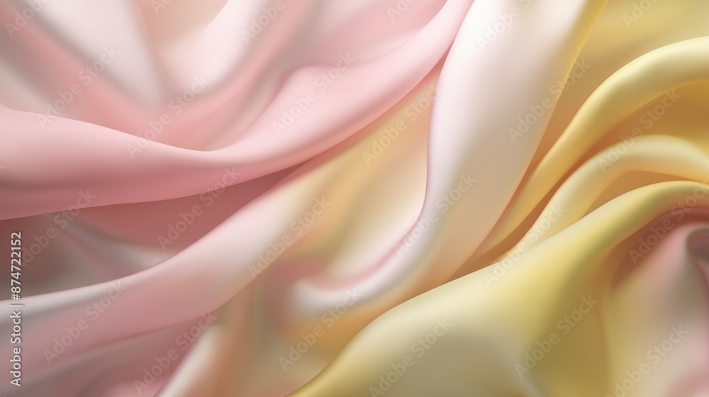 Obraz premium Close-Up Macro Photography of Silk Fabric with Elegant Folds and Smooth Fluidity, Showcasing Abstract Art and Detailed Texture