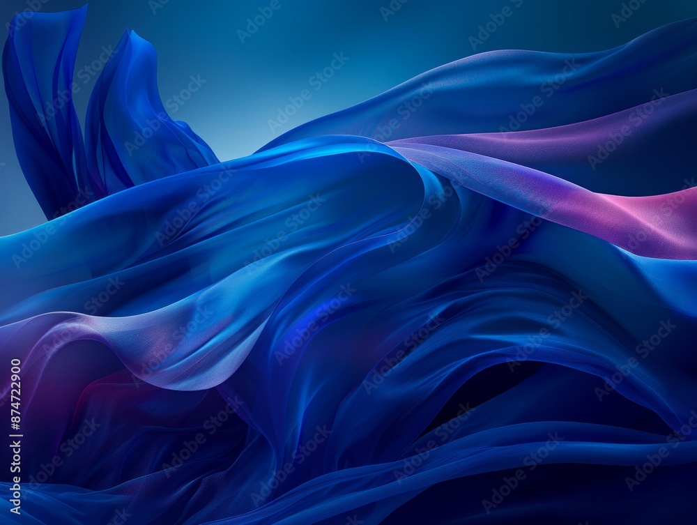 Obraz premium Close-Up Macro Photography of Silk Fabric with Elegant Folds and Smooth Fluidity, Showcasing Abstract Art and Detailed Texture