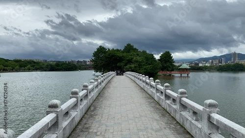 Wallpaper Mural lake, water, pier, sky, landscape, nature, river, bridge, summer, clouds, travel, trees, vacation Torontodigital.ca