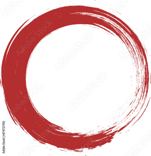 筆で描いた赤色のシンプルな円のイラスト