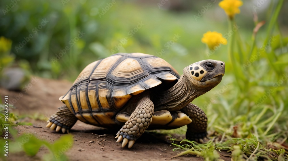 closeup cute wild tortoise in the nature closeup cute wild tortoise in the nature