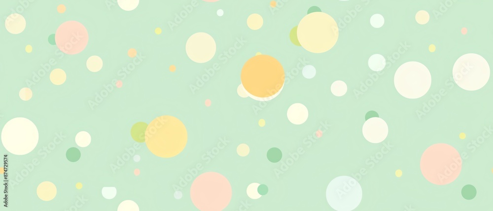 A pastel pistachio green background with whimsical polka dots A pastel pistachio green background with whimsical polka dots