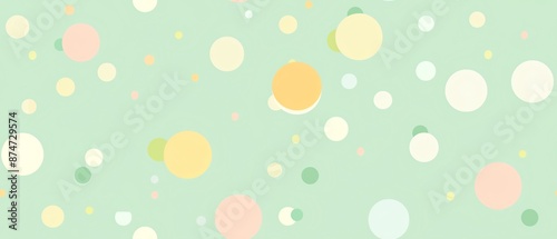 A pastel pistachio green background with whimsical polka dots