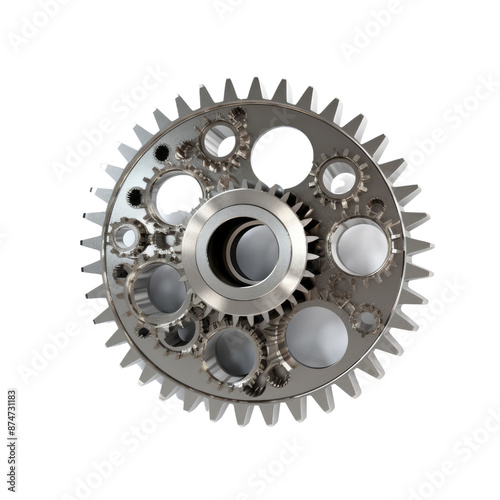 Gears and cogs isolate on transparent png.
