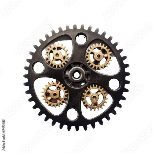 Gears and cogs isolate on transparent png.
