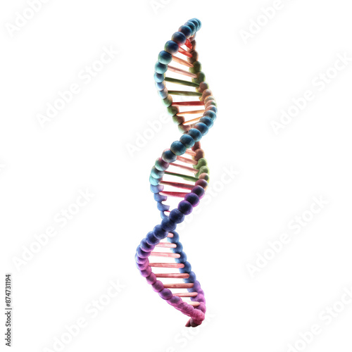 DNA helix, dna strand isolate on transparent png.
