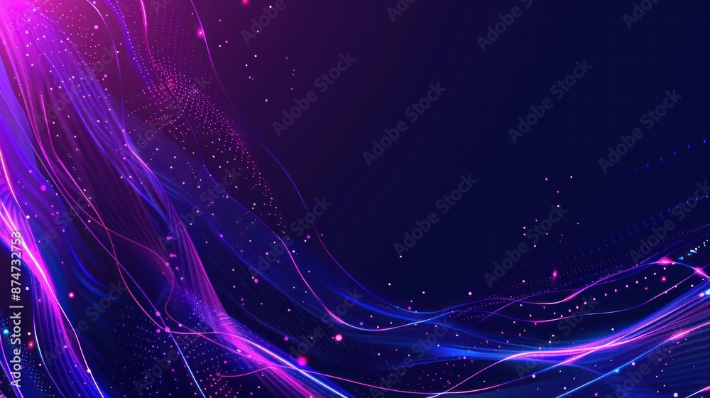 Obraz premium Abstract Glowing Waves with Particles