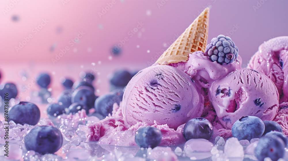 Blueberry ice cream dessert, summer dessert, fresh blueberry background, healthy dessert background, energetic and dynamic food advertisement, summer vibe Blueberry ice cream dessert, summer dessert, fresh blueberry background, healthy dessert background, energetic and dynamic food advertisement, summer vibe