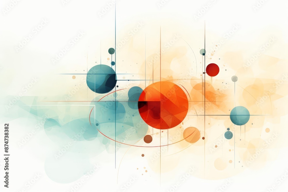 A harmonic abstract illustration with circular patterns and soothing colors, evoking balance and zen A harmonic abstract illustration with circular patterns and soothing colors, evoking balance and zen