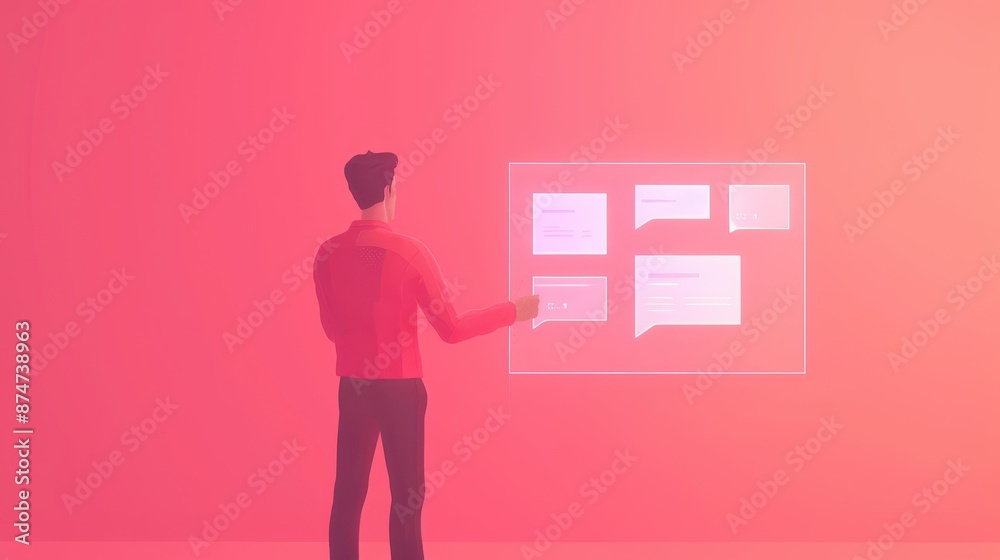 Frontend developer designing UI theme front view creative interface advanced tone colored pastel Frontend developer designing UI theme front view creative interface advanced tone colored pastel