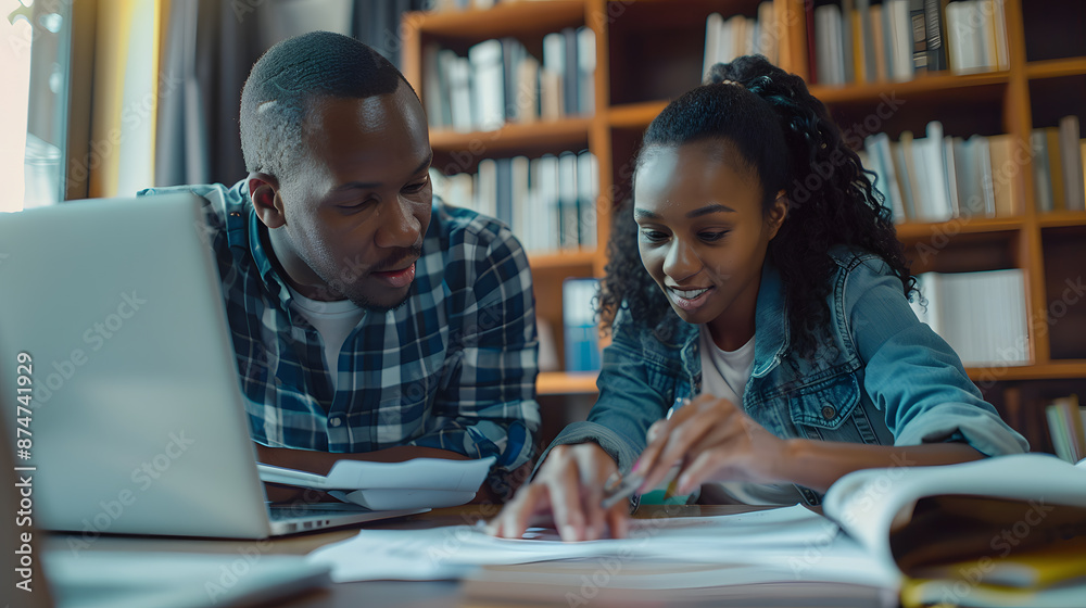 Father and daughter enjoying study time together at home Father and daughter enjoying study time together at home