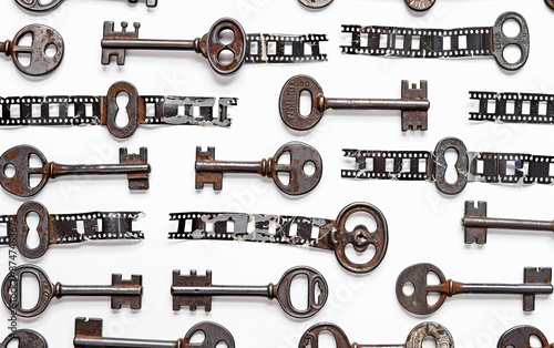 Intricately Arranged Skeleton Keys in Unique Design