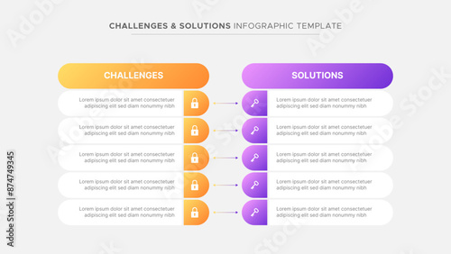 Challenge and Solution Comparison Table Business Infographic Template Design