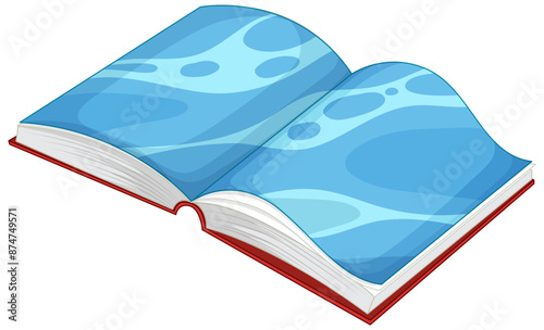 Illustration of an open book with blue pages