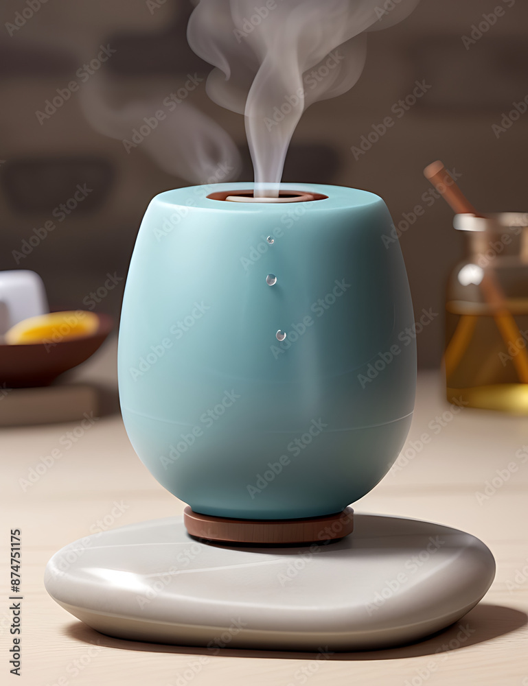 An essential oil diffuser on a smooth stone stand. Emphasize its calming effects and elegant design, with
An essential oil diffuser on a smooth stone stand. Emphasize its calming effects and elegant design, with