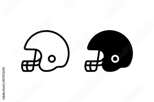 American football helmet icon isolated on white background.