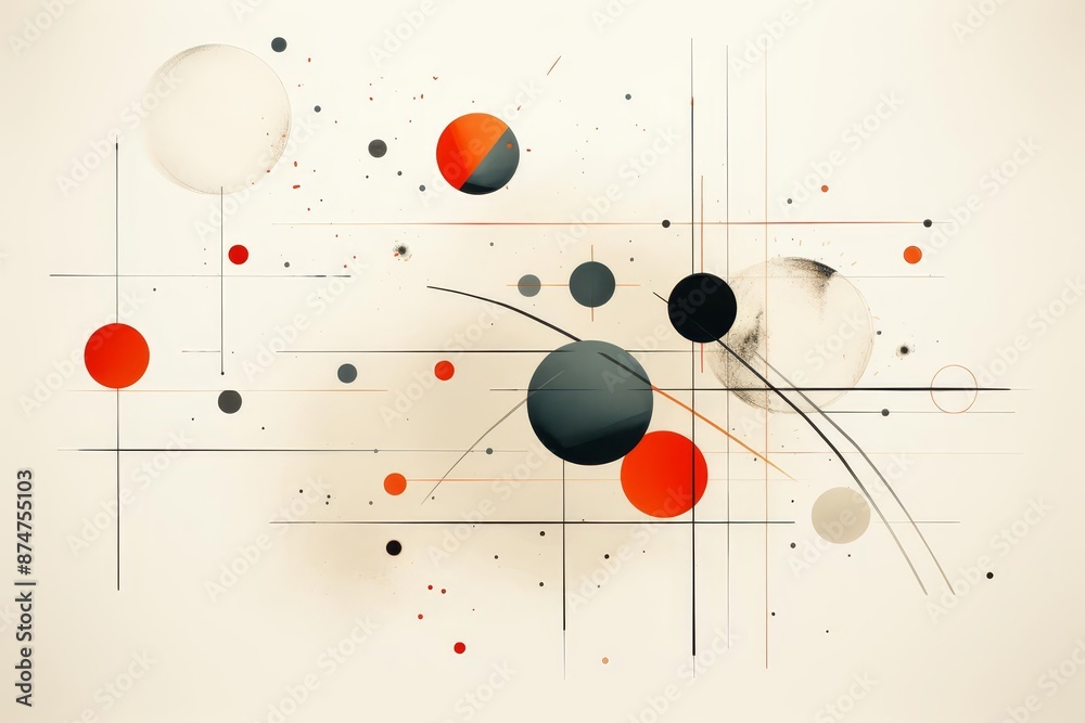 A minimalist abstract illustration with sparse dots and lines on a clean background, focusing on simplicity and space A minimalist abstract illustration with sparse dots and lines on a clean background, focusing on simplicity and space