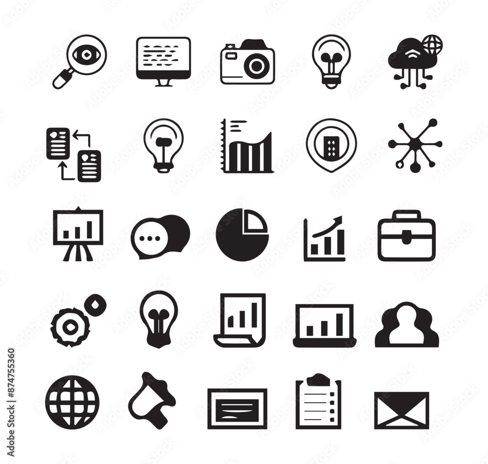 Set Business icons. SEO and promotion line icons collection. Vector illustration eps10 Set Business icons. SEO and promotion line icons collection. Vector illustration eps10