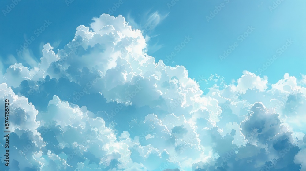 Stunning Blue Sky With Fluffy White Clouds Stunning Blue Sky With Fluffy White Clouds