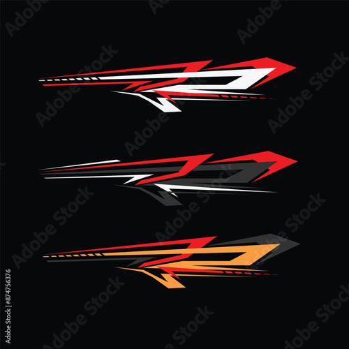 car wrapping decal design vector. car modification decals.

