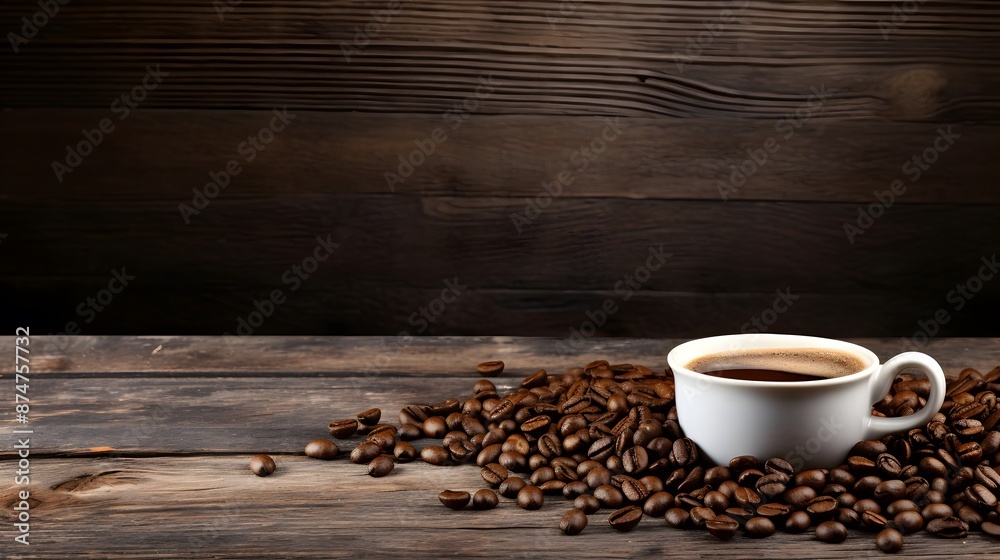 Coffee Beans on Wooden Surface Coffee Beans on Wooden Surface