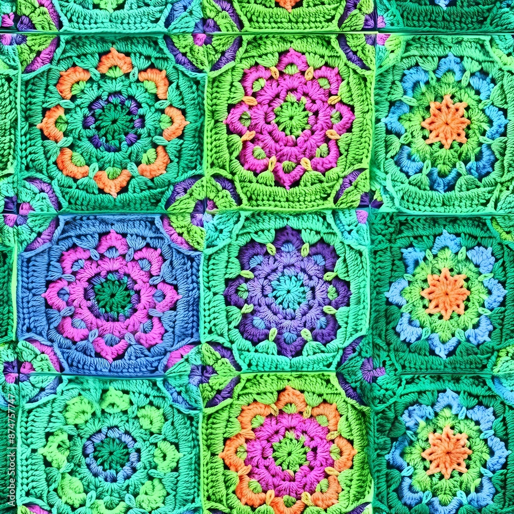 Traditional Crochet Granny Square Design with Playful Squares Traditional Crochet Granny Square Design with Playful Squares