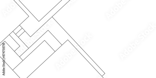 Abstract background with lines Vector abstract futuristic digital landscape with black lines. Geometric squares in bright light with soft shadows as pattern. Abstract background. vector illustration.