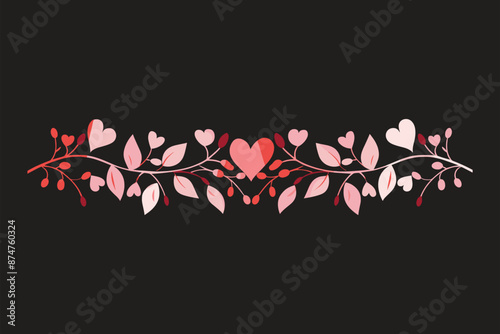 St Valentines Day hand drawn illustration romantic collection Flat lay love heart cards photo