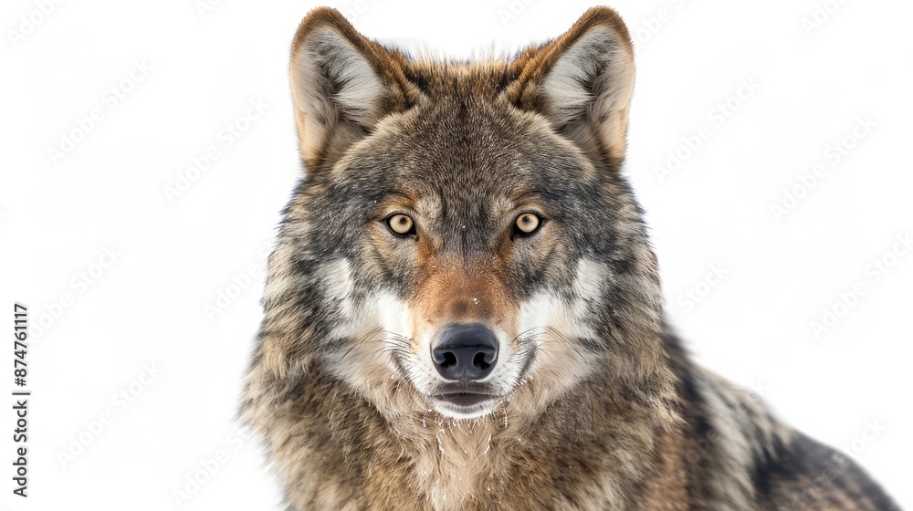 A wolf is staring at the camera with its mouth open A wolf is staring at the camera with its mouth open