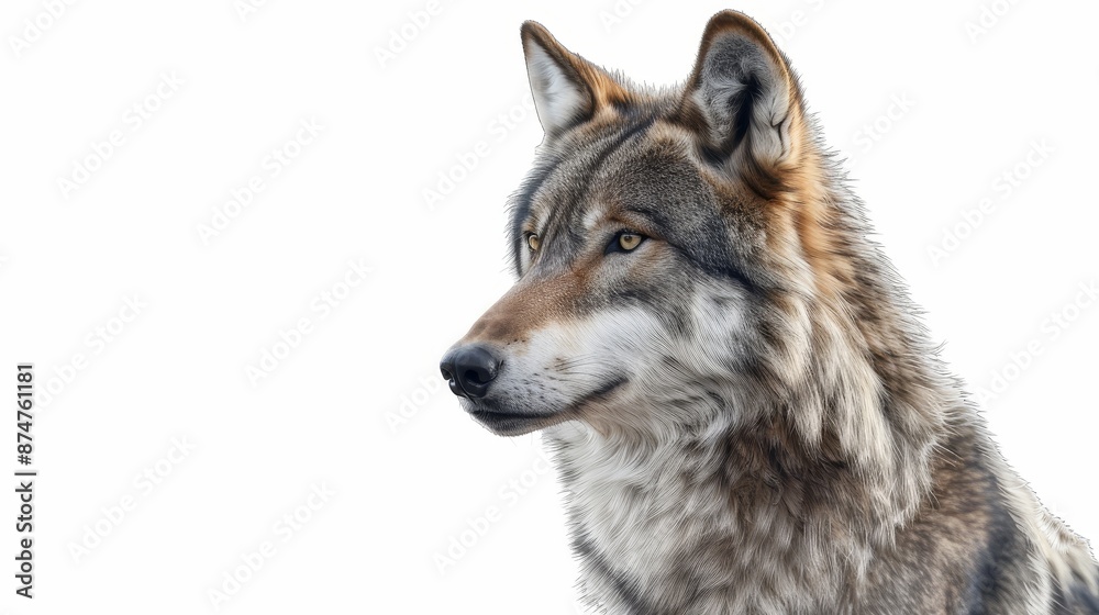 A wolf is staring at the camera with its mouth open A wolf is staring at the camera with its mouth open