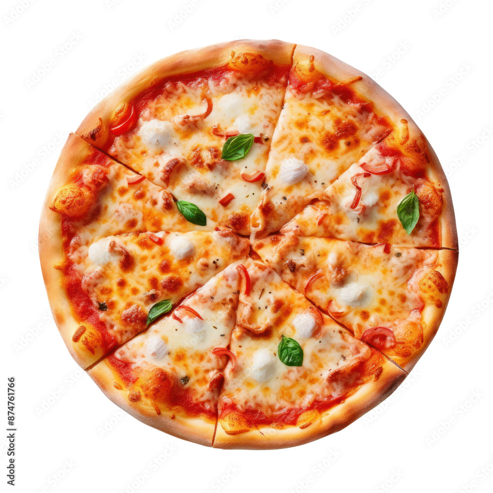 Pizza isolate on transparent png.
Pizza isolate on transparent png.