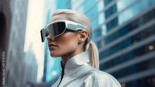 Futuristic Woman with High-Tech Glasses © bharath