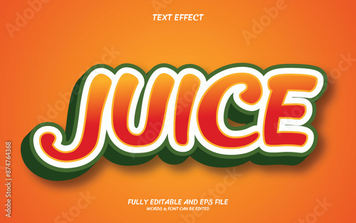Juice 3D style text Effect Fully editable Vector or EPS