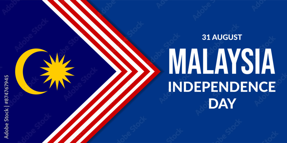Naklejka premium malaysia independence day horizontal banner illustration