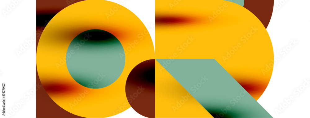 Metal color circles with shadows and other geometric elements composition for wallpaper, banner, background or landing Metal color circles with shadows and other geometric elements composition for wallpaper, banner, background or landing