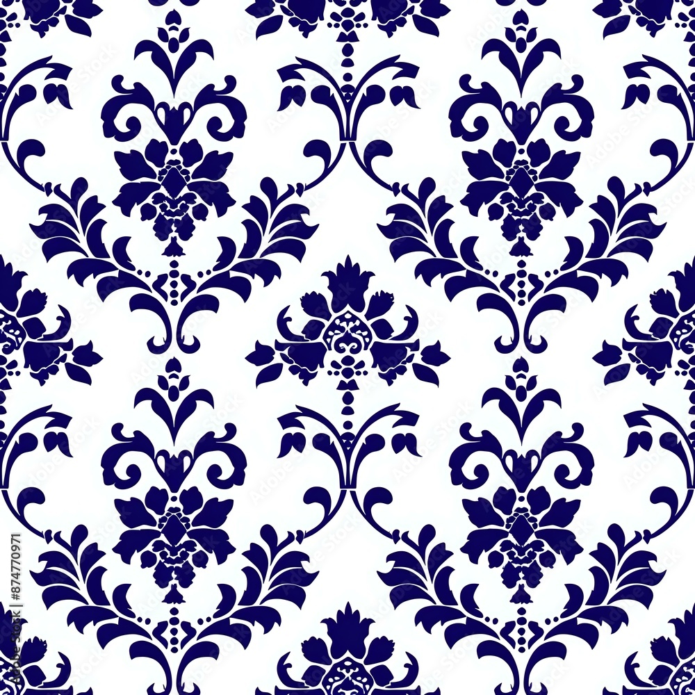 Exquisite Blue and White Floral Vine