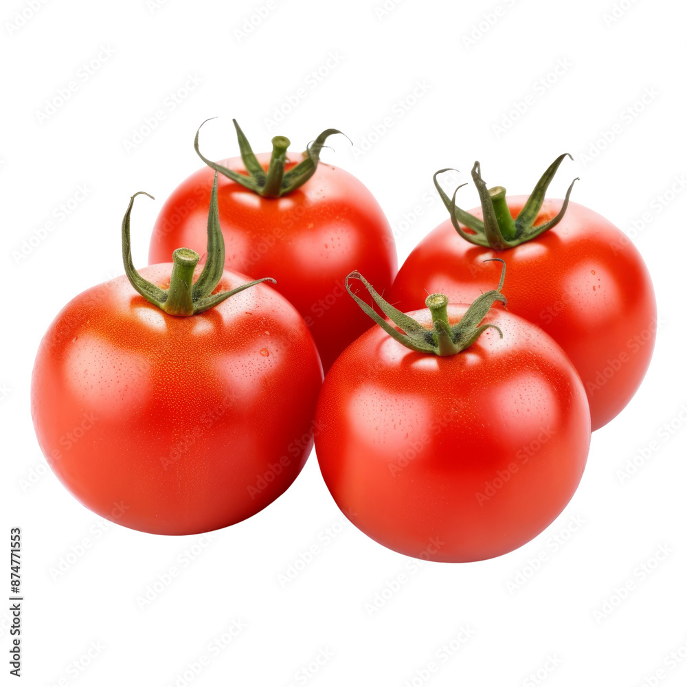 Tomatoes isolate on transparent png.
Tomatoes isolate on transparent png.