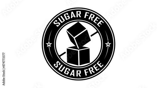 No sugar sign, black isolated silhouette