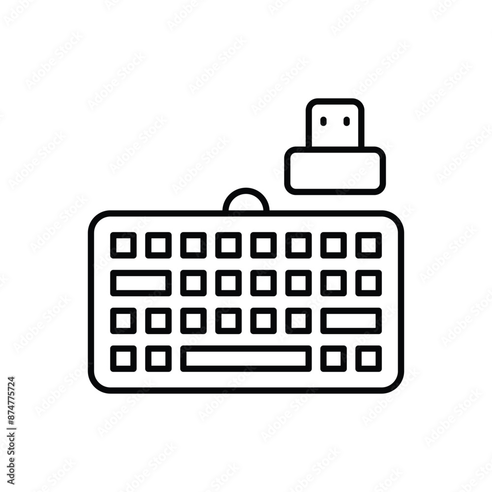 Keyboard icon design with white background stock illustration